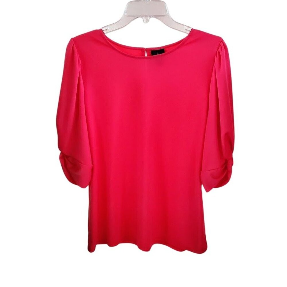 Worthington Women's Blouse Teaberry Pink, Elegant 3/4 Sleeve, Flowy Med NWT
